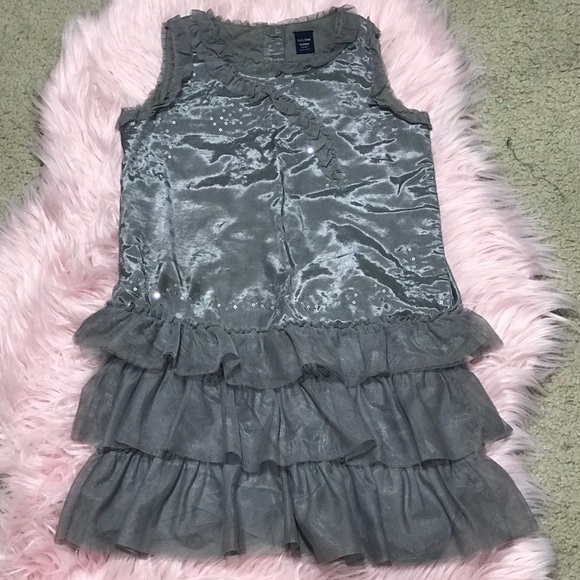 GAP Girls Grey Silver Dress Size 5 - Picture 2 of 7